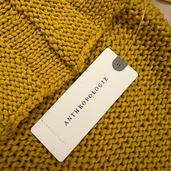 NWT Anthropologie Ruffled Off The Shoulder Knit Top in Mustard Size XS - Picture 10 of 12